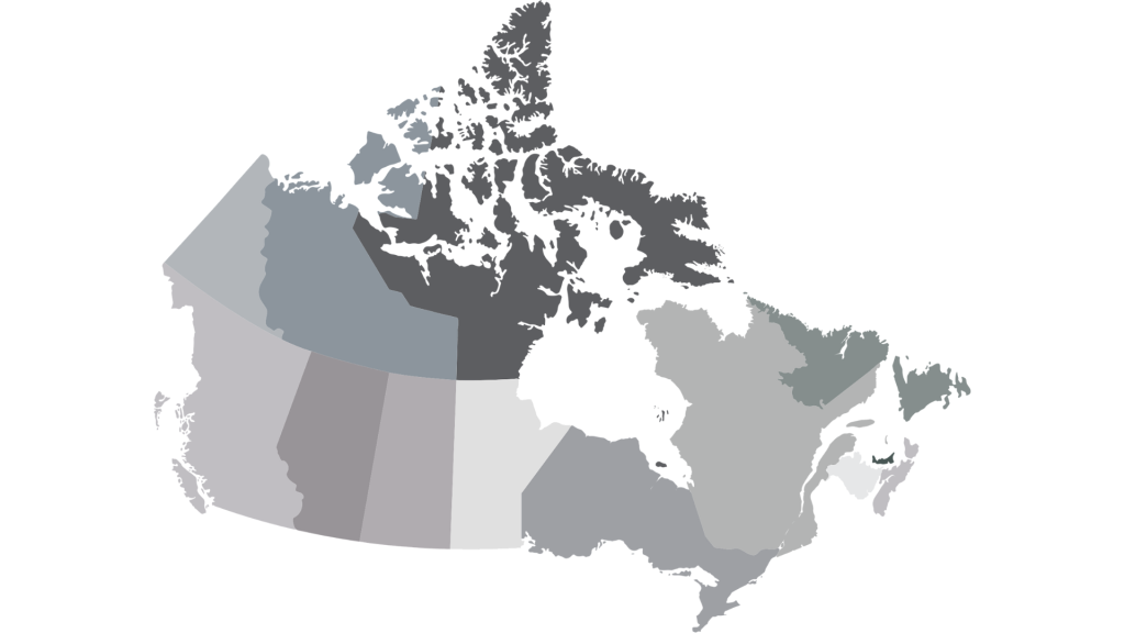 Carte du Canada.